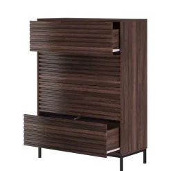 80 cm breite Hochkommode in Walnuss Optik - Teleska Kommoden