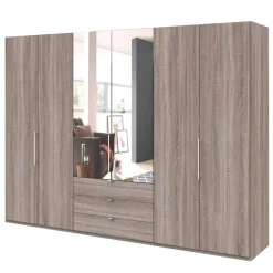 Sale 300 cm breiter Falttürenschrank in Holzoptik dunkel - Riding Kleiderschränke|Schränke