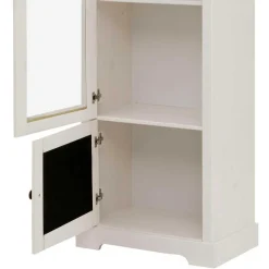Best 180 cm hohe Landhausvitrine in Weiß mit Beige - Isvair I Vitrinen