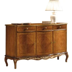 Best 100 cm hohes Sideboard in Nussbaum & Gold - Aciara Sideboards