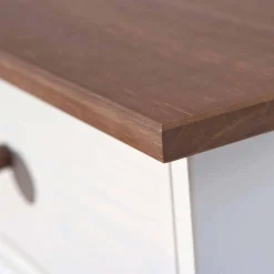 Sale 130 cm Kiefer Sideboard in Weiß Braun - Vatina Sideboards