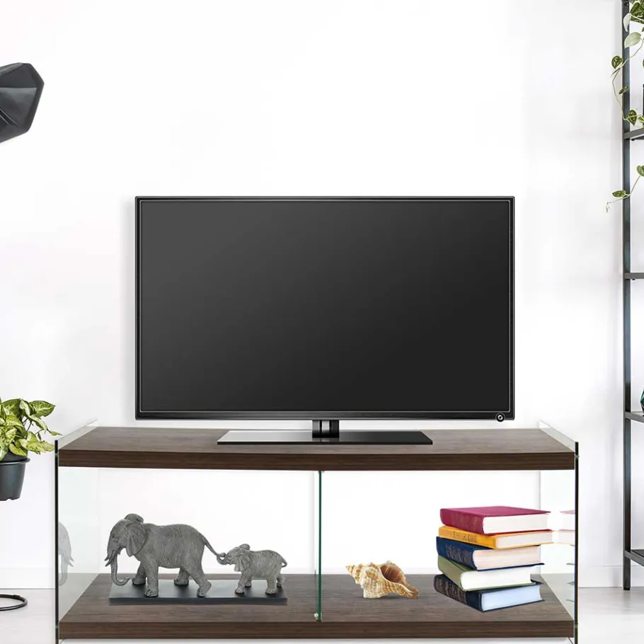 120 cm TV Element in Nussbaum & Transparent - Tomima Tv & Hifi-Möbel|Lowboards