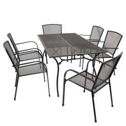 Best 6 Personen Gartentischgruppe Set - Tyago (siebenteilig) Sitzgruppe