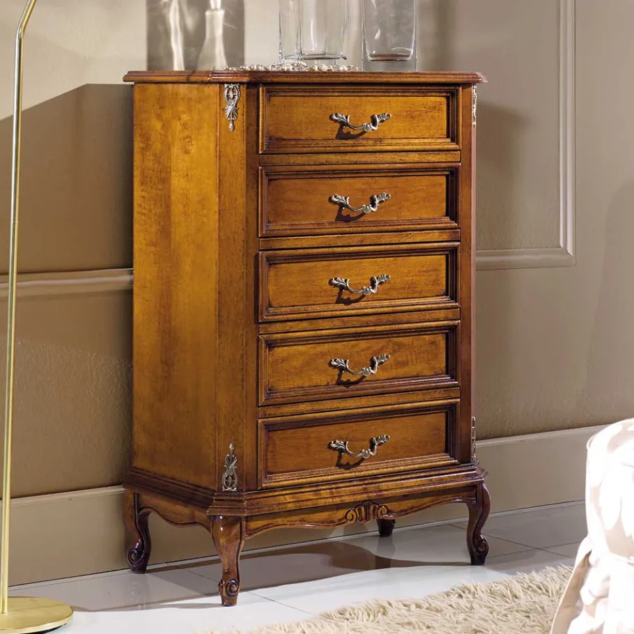Clearance 5 Schubladen Hochkommode im Italienischen Stil - Carlenna Kommoden
