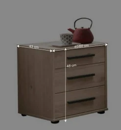 Sale 3 Schubladen Nachtschrank modern - Licruva Kommoden