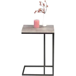 Clearance Ablagetisch mit Beton Dekor Symatra & offenem Bügelgestell Schwarz Tische