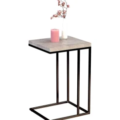 Clearance Ablagetisch mit Beton Dekor Symatra & offenem Bügelgestell Schwarz Tische