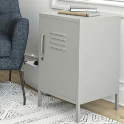 Abschließbare Türen-Kommode im Spind Look - Melanje Kommoden