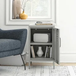 Abschließbare Türen-Kommode im Spind Look - Melanje Kommoden