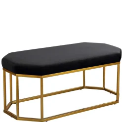 Sale Achteckige Bank mit Bügelgestell in Gold - Coal Sitzbank