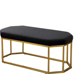 Sale Achteckige Bank mit Bügelgestell in Gold - Coal Sitzbank