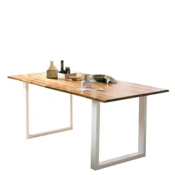 Online Akazie Essenstisch mit Naturkante & U-Füßen - Sortho Tische