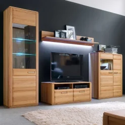 Hot Anbauwand Athias aus Kernbuche (vierteilig) Wohnwände