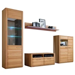 Hot Anbauwand Athias aus Kernbuche (vierteilig) Wohnwände