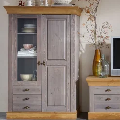 Online Anbauwand Cempino in Grau (dreiteilig) Wohnwände