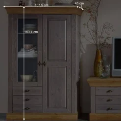 Online Anbauwand Cempino in Grau (dreiteilig) Wohnwände