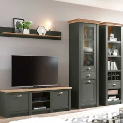 Hot Anbauwand in Graugrün & Wildeiche - Eylan (vierteilig) Wohnwände