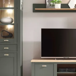 Hot Anbauwand in Graugrün & Wildeiche - Eylan (vierteilig) Wohnwände