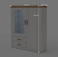 Online Anbauwand Set im Country Style - Samula (vierteilig) Wohnwände