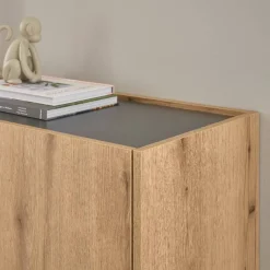 Anrichte in Wildeiche Optik und Anthrazit - Colomania Sideboards