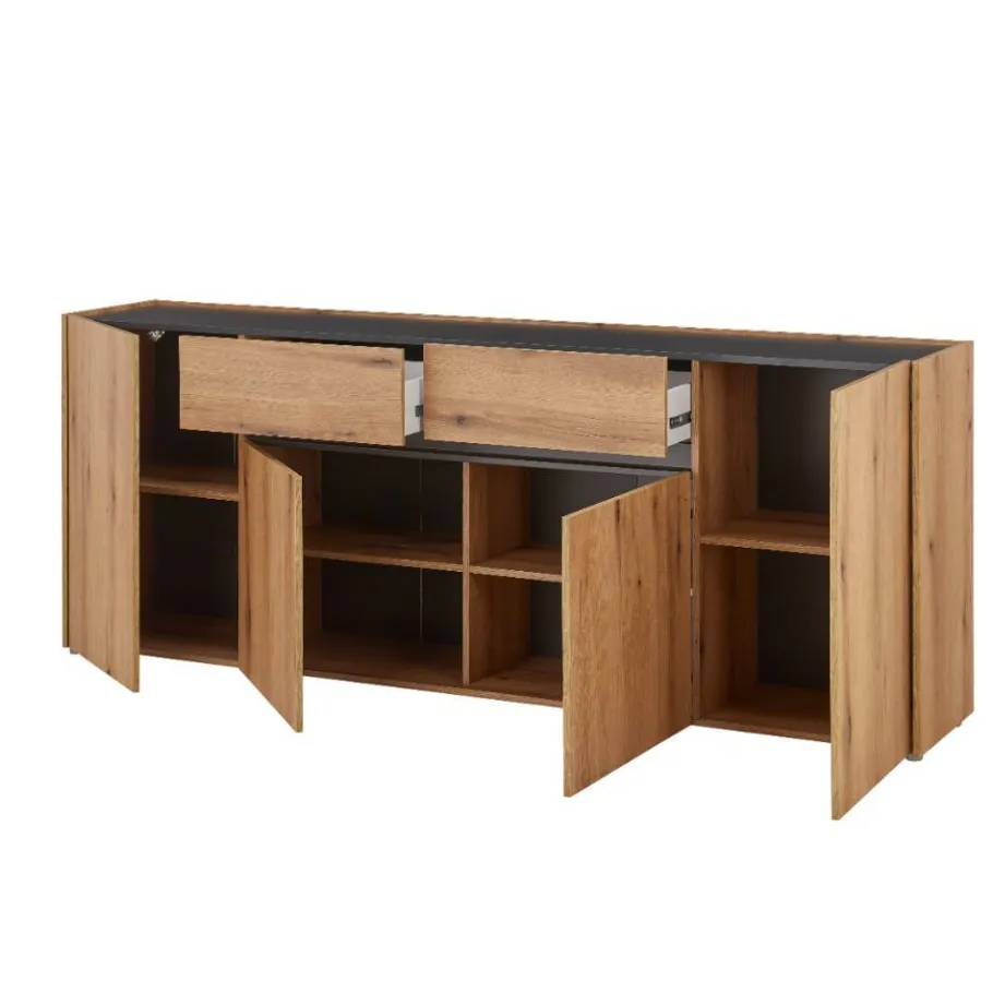 Anrichte in Wildeiche Optik und Anthrazit - Colomania Sideboards