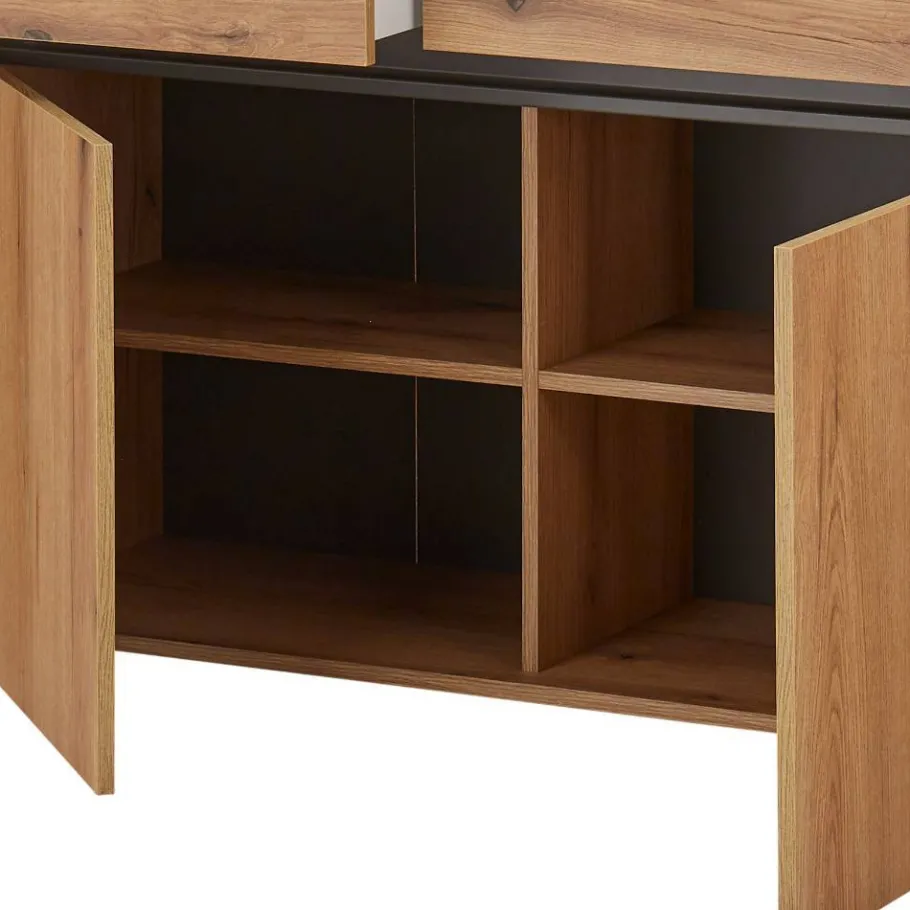 Anrichte in Wildeiche Optik und Anthrazit - Colomania Sideboards