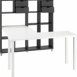 Arbeitsplatz Eckschreibtisch mit Regal zweifarbig - Zucarella Tische