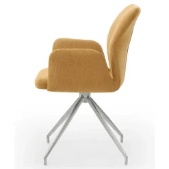 Clearance Armlehnen Polsterstuhl in Gelb Strukturstoff - Akos Stühle