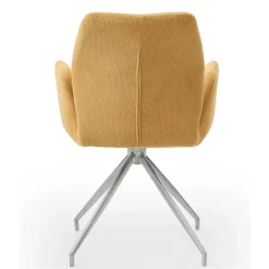 Clearance Armlehnen Polsterstuhl in Gelb Strukturstoff - Akos Stühle