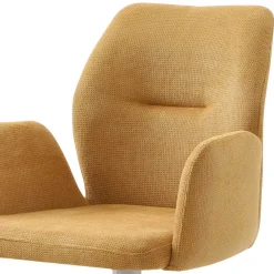 Clearance Armlehnen Polsterstuhl in Gelb Strukturstoff - Akos Stühle