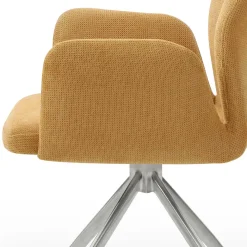 Clearance Armlehnen Polsterstuhl in Gelb Strukturstoff - Akos Stühle