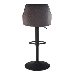 Armlehnen-Barstuhl aus grauem Samt - Dana Hocker