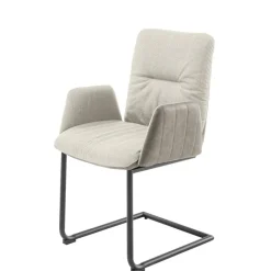 Armlehnen-Freischwingerstuhl in Creme - Clebertus (2er Set) Sessel