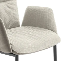 Armlehnen-Freischwingerstuhl in Creme - Clebertus (2er Set) Sessel