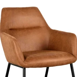 Online Armlehnenstuhl auf Rollen in Cognac Braun - Varel (2er Set) Stühle