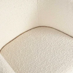 Armlehnenstuhl aus Boucle Stoff in Offwhite - Choco (2er Set) Stühle