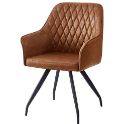 Sale Armlehnenstuhl aus braunem Kunstleder - Gonnya Stühle