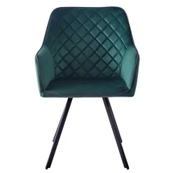 Best Armlehnenstuhl in Dunkelgrün mit Schwarz - Saliaora Stühle