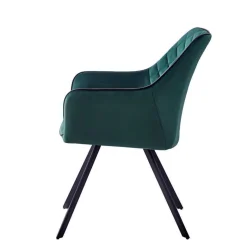 Best Armlehnenstuhl in Dunkelgrün mit Schwarz - Saliaora Stühle