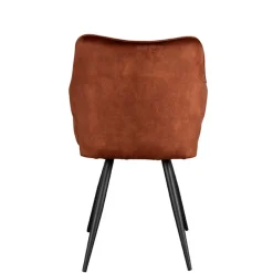 Armlehnenstuhl in Rost Braun Velours - Welinda Stühle