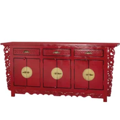 Best Asia Design Sideboard aus Massivholz in Rot - Iscian Sideboards