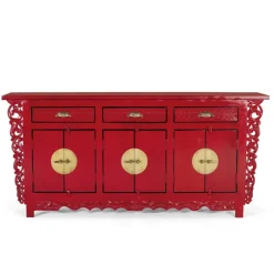 Best Asia Design Sideboard aus Massivholz in Rot - Iscian Sideboards