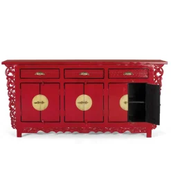 Best Asia Design Sideboard aus Massivholz in Rot - Iscian Sideboards