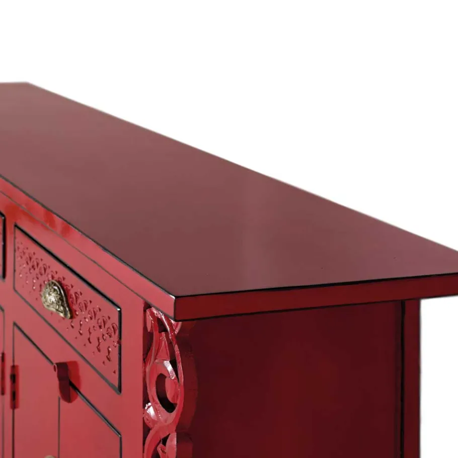 Best Asia Design Sideboard aus Massivholz in Rot - Iscian Sideboards