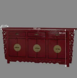 Best Asia Design Sideboard aus Massivholz in Rot - Iscian Sideboards