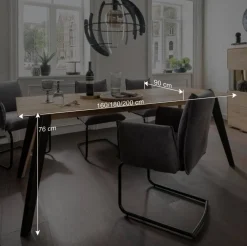 New Asteiche Esstisch mit Schweizer Kante - Clenza Tische