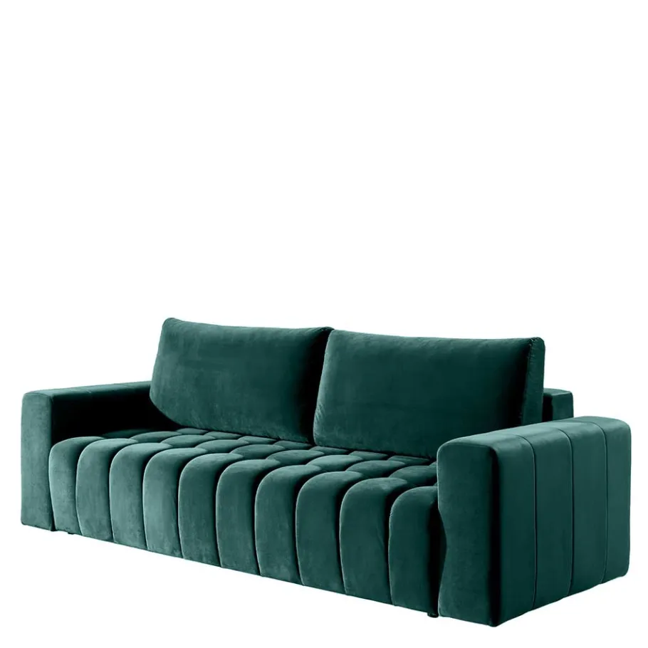 Best Ausklappbares Sofa in Grün Samt - Olenka Sofas