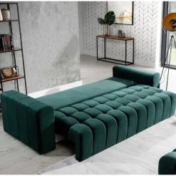 Best Ausklappbares Sofa in Grün Samt - Olenka Sofas