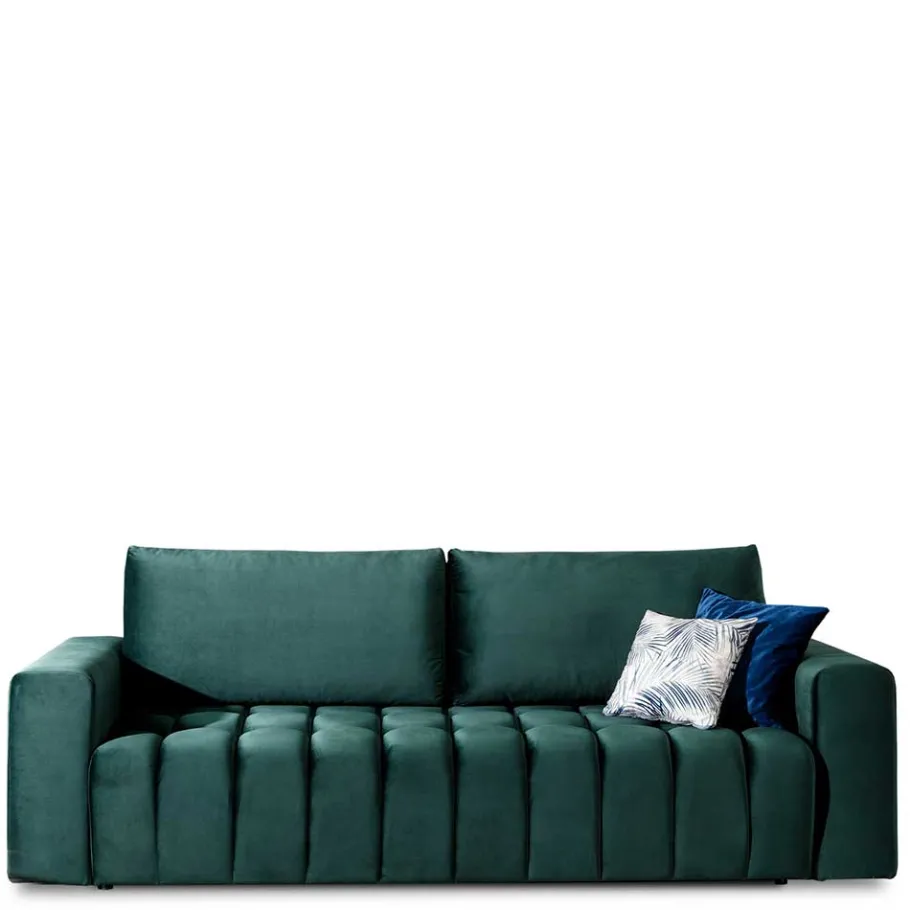 Best Ausklappbares Sofa in Grün Samt - Olenka Sofas