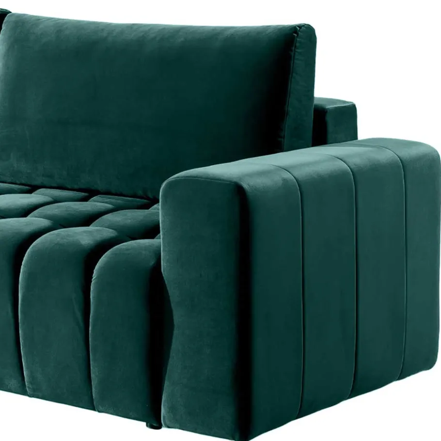 Best Ausklappbares Sofa in Grün Samt - Olenka Sofas